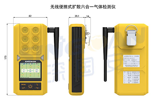 物聯網便攜式六氣體檢測儀